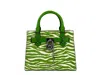 Michael Kors Hamilton Small Leather Zebra Print Satchel Crossbody Jungle Women's