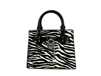 Michael Kors Hamilton Small Leather Zebra Print Satchel Crossbody Women's