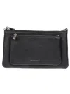 Michael Kors Hammered Black Leather Clutch In Black