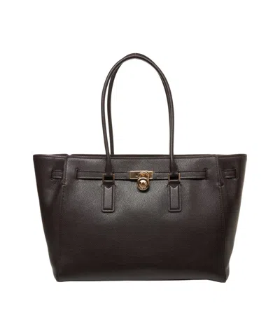 Michael Kors Hammered Leather Shopper In Brown