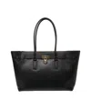 Michael Kors Hammered Leather Shopper In Black