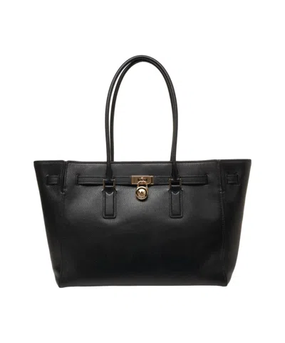 Michael Kors Hammered Leather Shopper In Black