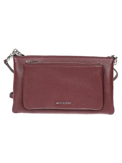 Michael Kors Hammered Leather Shoulder Bag In White