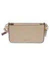 Michael Kors Husk-hued Hammered Leather Shoulder Bag With Gold-tone Accents In Neutral