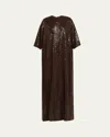 Michael Kors Hand Embellished Caftan Gown In Multi