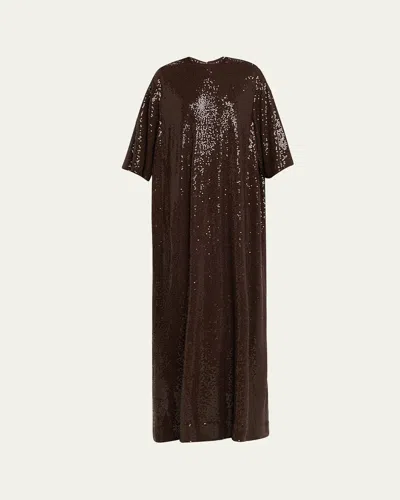 Michael Kors Hand Embellished Caftan Gown In Multi