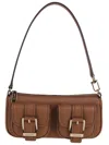 Michael Kors Textured Leather Shoulder Bag With Golden Accents