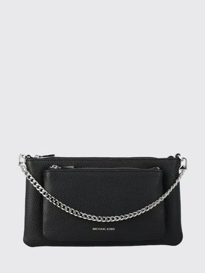 Michael Kors Jet Set Medium Pebbled Leather Convertible Crossbody Bag In Black
