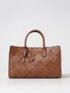 Michael Kors Scarlett Medium Woven Leather Satchel In Brown