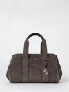 Michael Kors Brown Shoulder Bag With Metallic Pendant In Suede Woman In Brown