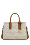 Michael Kors Small Canvas Laila Handbag With Gold-tone Hardware In Neutral