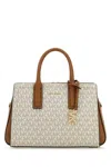 Michael Kors Small Canvas Laila Handbag With Gold-tone Hardware In Neutral