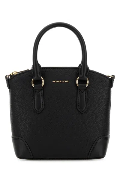 Michael Kors Black Calf Leather Bos Taurus Shoulder Bag In Blue
