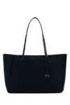 Michael Kors Black Nylon Large Georgia Shopping Bag In Black