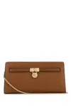 Michael Kors Camel Leather Hamilton Crossbody Bag In Brown