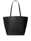 Michael Kors Jordi Large Leather Tote Bag In Black