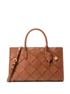 Michael Kors Scarlett Medium Woven Leather Satchel