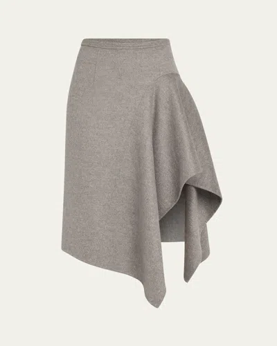 Michael Kors Handkerchief Drape Skirt In Banker Melange