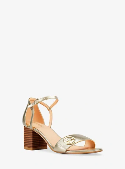 Michael Kors Hannah Metallic Block Heel Sandal