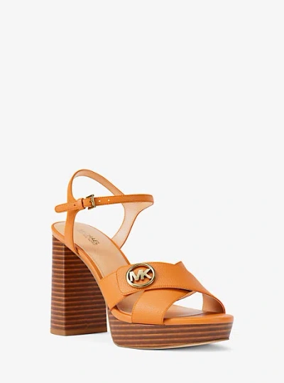 Michael Kors Hannah Platform Sandal In Orange