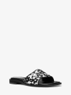 Michael Kors Hannah Sequined Floral Print Slide Sandal In Black