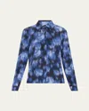 Michael Kors Hansen Button Front Shirt In Rivierabl
