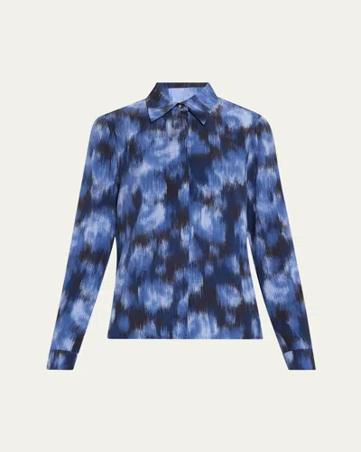 Michael Kors Hansen Button Front Shirt In Rivierabl