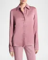 MICHAEL KORS HANSEN CHARMEUSE BUTTON-FRONT SHIRT