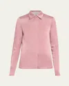 Michael Kors Hansen Charmeuse Button-front Shirt In Mauve