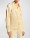 Michael Kors Hansen Charmeuse Button-front Shirt In Parchment