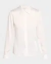 Michael Kors Hansen Charmeuse Button-front Shirt In White