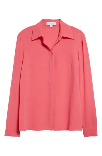 Michael Kors Hansen Silk Crêpe De Chine Shirt In Azalea