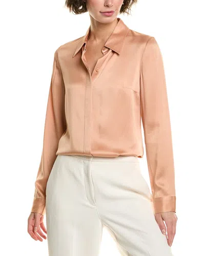 Michael Kors Collection Hansen Techno Charmeuse Shirt In Pink