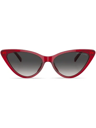 Michael Kors Harbour Island Cat-eye Sunglasses In Red