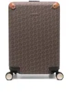 Michael Kors Empire-logo Canvas Suitcase In Brown