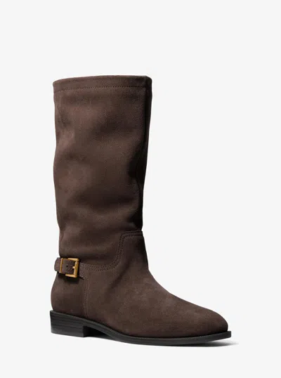 Michael Kors Harleigh Suede Boot In Brown