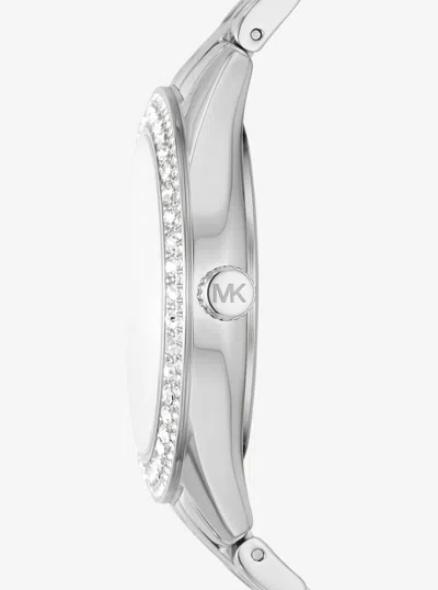Michael Kors Harlowe Pavé Silver-tone Watch In Metallic
