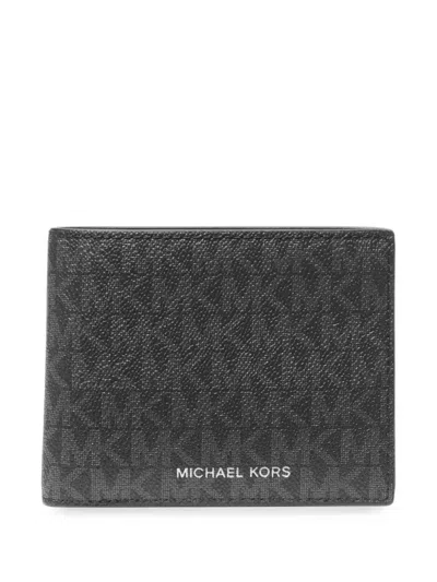 Michael Kors Harrison Logo Billfold Wallet With Passcase In Purple