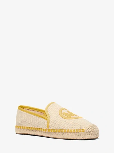 Michael Kors Hastings Two-tone Cotton Blend Canvas Espadrille In Yellow