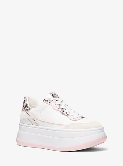 Michael Kors Hayes Leather Platform Sneaker In Pink