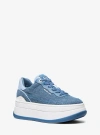 Michael Kors Hayes Two-tone Denim Platform Sneaker In Blue