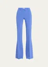 Michael Kors Haylee Flare Crepe Trousers In Azure