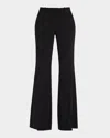 Michael Kors Haylee Stretch Pebble Crepe Flared Trousers In Black