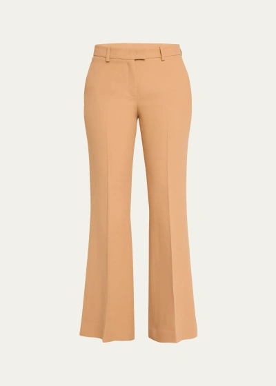 Michael Kors Haylee Flare Cropped Trousers In Brown