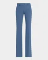Michael Kors Haylee Flare-leg Stretch Wool Trousers In Blue