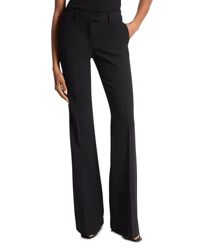 Michael Kors Collection Haylee Stretch Virgin Wool Blend Flare Leg Pants In Black
