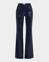 Michael Kors Haylee Sequined Flare Crepe Trousers In Maritime