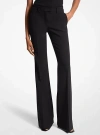 Michael Kors Haylee Stretch Pebble Crepe Flared Trousers In Black
