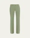 Michael Kors Haylee Stretch Wool Flare Trousers In Green