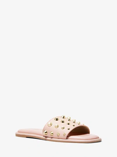 Michael Kors Hayworth Astor Stud Slide Sandal In Pink